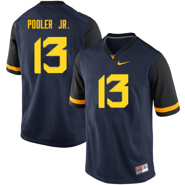 Men #13 Jeffery Pooler Jr. West Virginia Mountaineers College Football Jerseys Sale-Navy - Click Image to Close